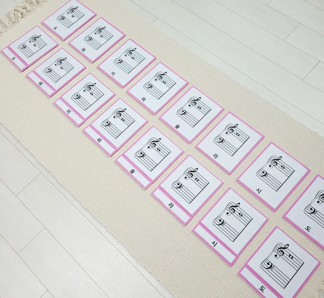 [음악자료나눔] 높은음, 낮은음 음계카드와 건반