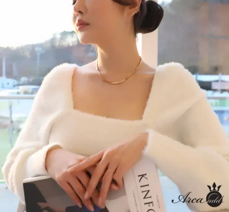 화려한 굵은 스마일 스틱 갑상선 명품 체인목걸이 14K 18K