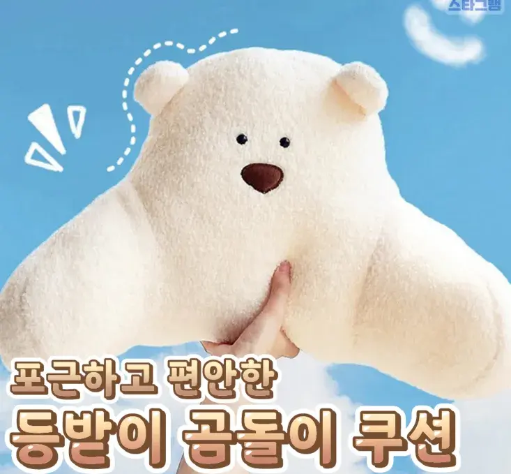 등받이 곰돌이 쿠션💙