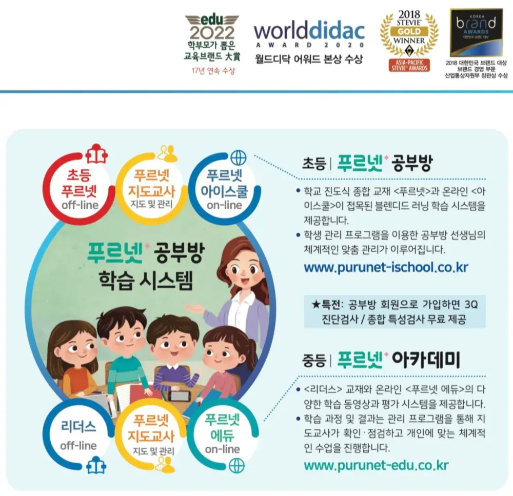 수성푸르넷학원 학습 시스템