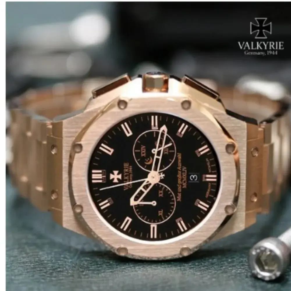 💕 발키리 다스크로노 V-7070AGM (올골드 18K 금도금제품) +골드스트랩+가죽밴드