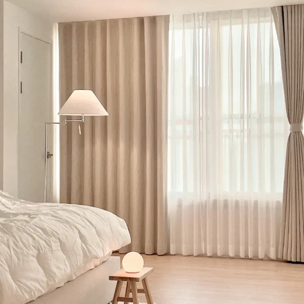 암막커튼 | 뷰티홈 샌드커튼 (밀크티 컬러)