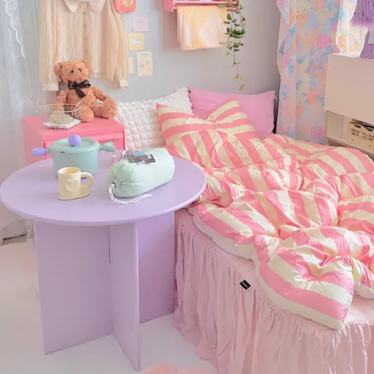 [인디우드] 파스텔 원형 테이블