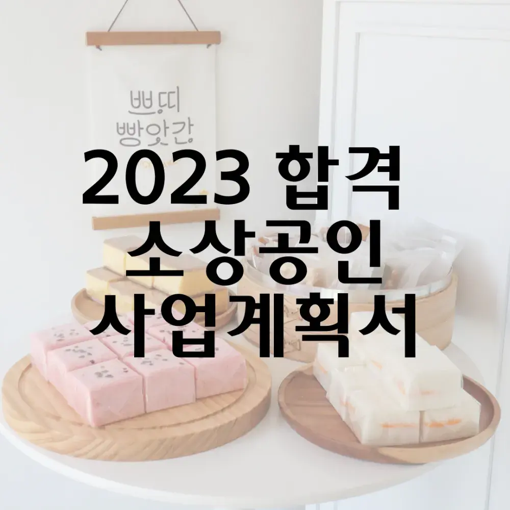 2024년도 소상공인 지원사업 통합공고, 2023 합격 사업계획서