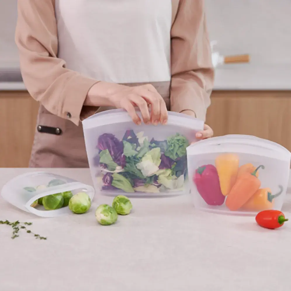 일회용품 멈춰! 3중 실리콘 지퍼백 set