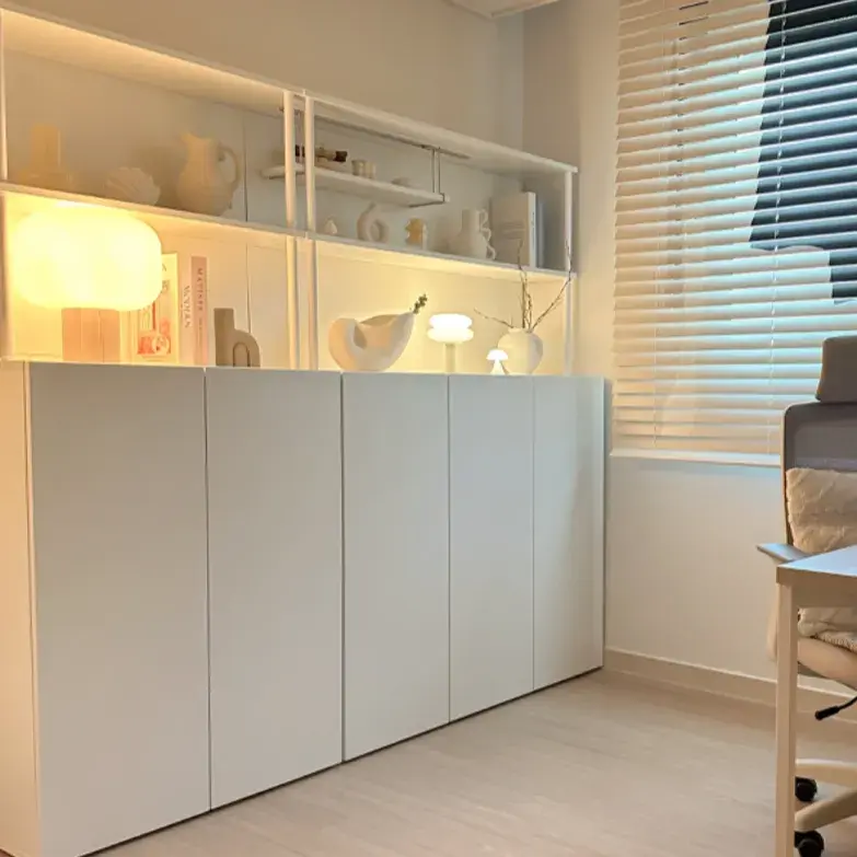 키높은형 화이트 시스템 수납장