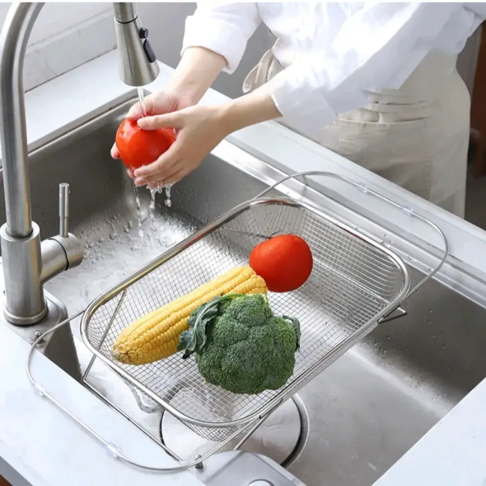 053. 스텐 물빠짐 타공 채반 채망 바스켓