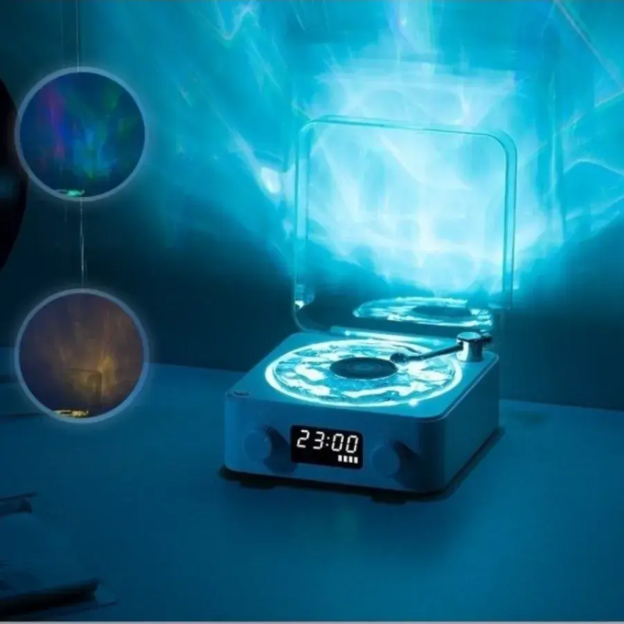 030. 웨이브 물멍 무드등 물결 LP 턴테이블모양 블루투스 스피커