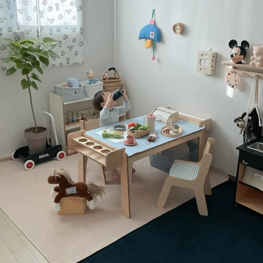 미술 유아책상의자 세트 (2인용)