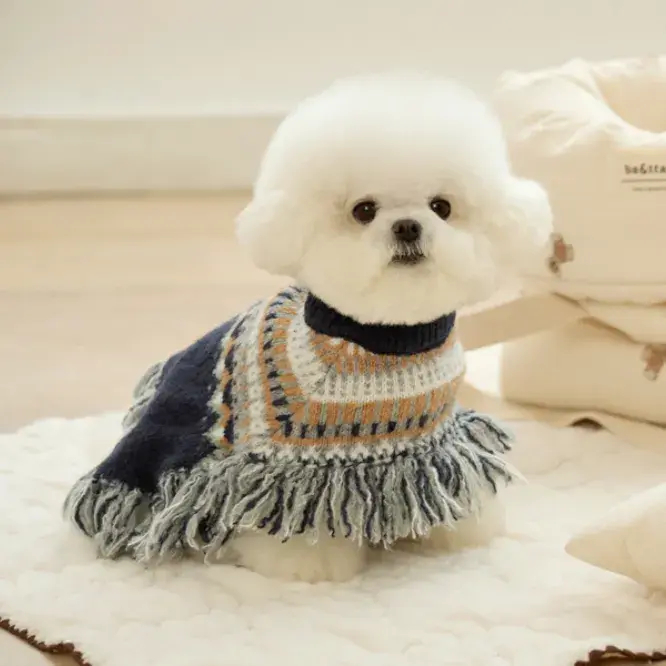 nordic knit poncho (2color)/노르딕니트판쵸