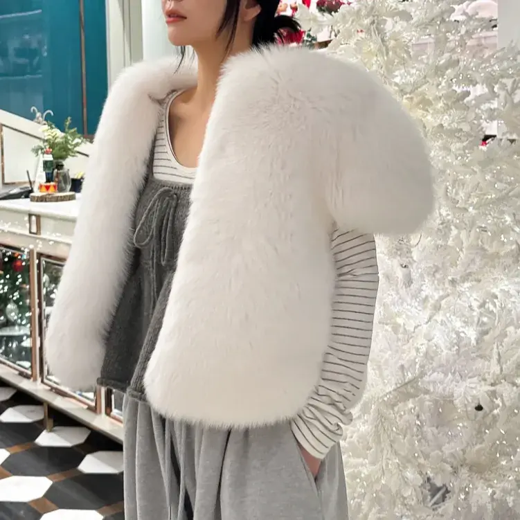 (바배입고/30만할인이벤트) 리얼 통 폭스 반팔 퍼 자켓 (2col)