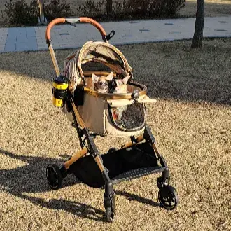 🔸️엔젤펫 강아지유모차🔸️튼튼하고 부드러운핸들링! 바구니의 카시트.숨숨집활용가능! 일본에서 인기몰이중