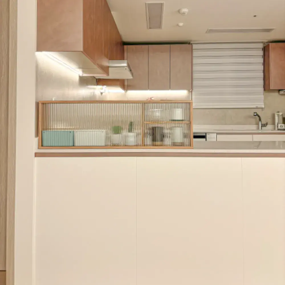 레드오크 공간분리 모루유리 원목 파티션