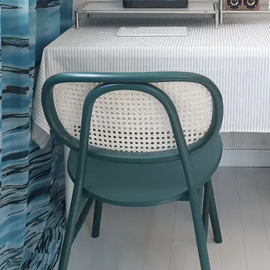 라탄 의자 그린의자