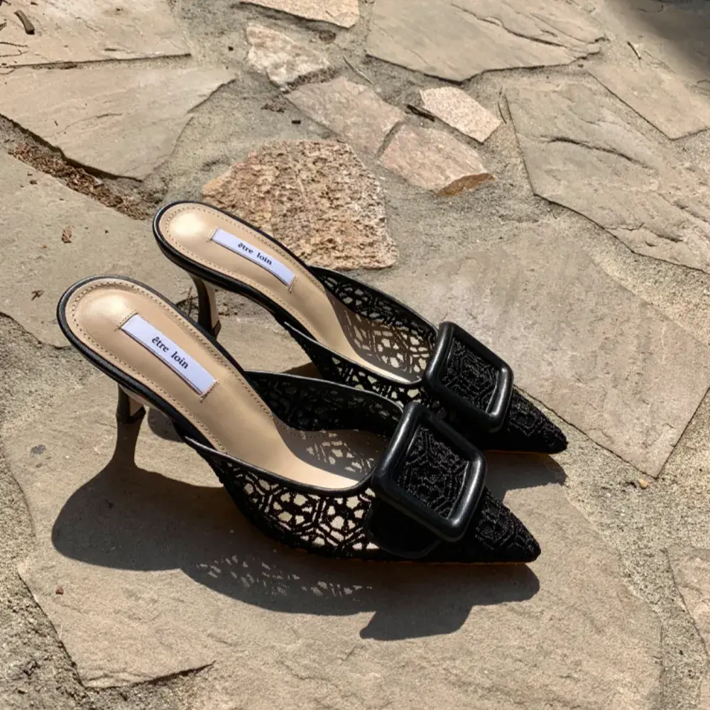 [MADE_ etre loin] 클래식 레이스 자수 뮬