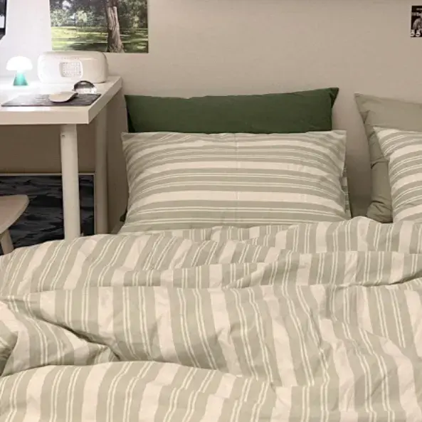 몽생드랑 그리핀 그린 스트라이프 베개커버