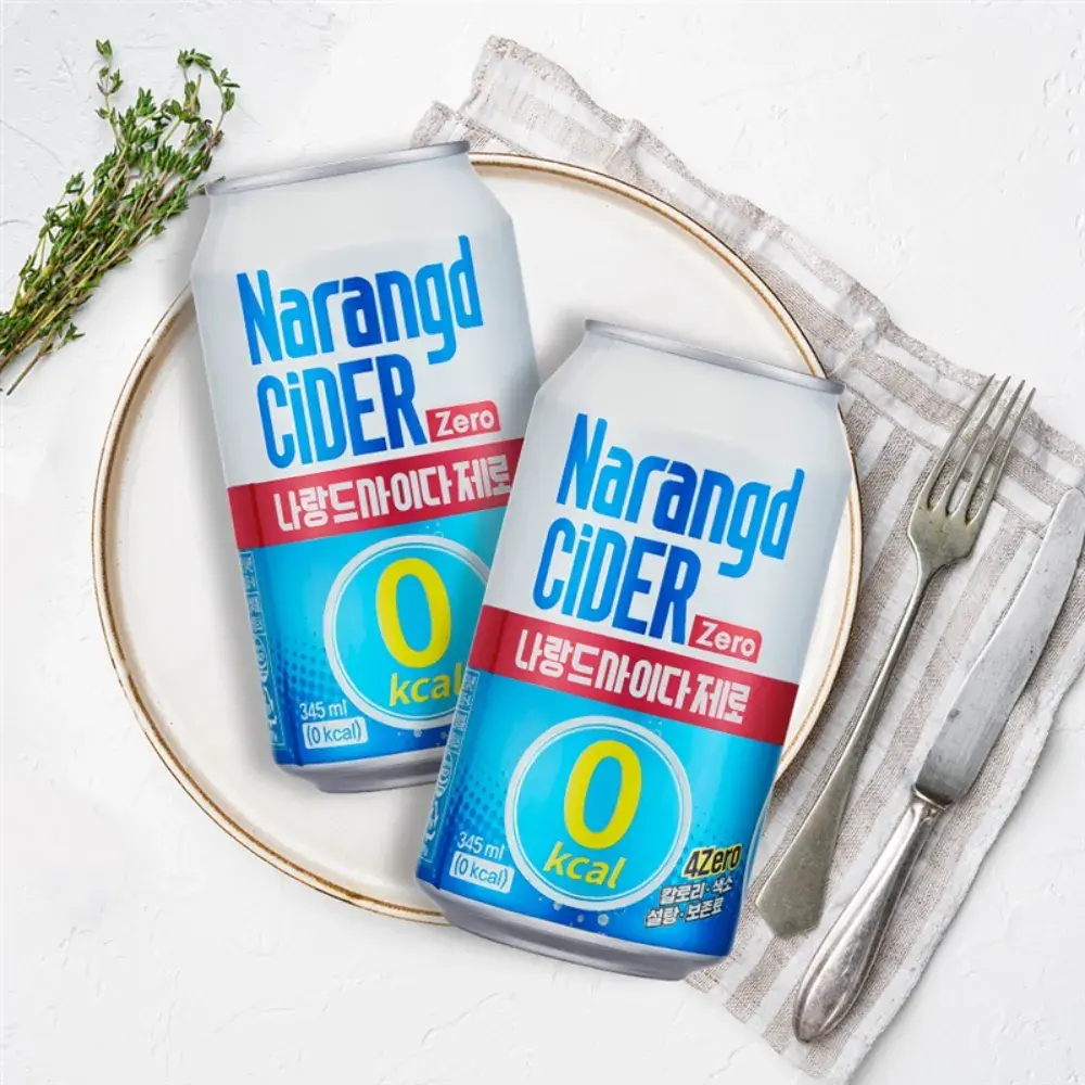 🔵국내최저가 나랑드사이다 제로 345ml 캔 24입 (1박스)