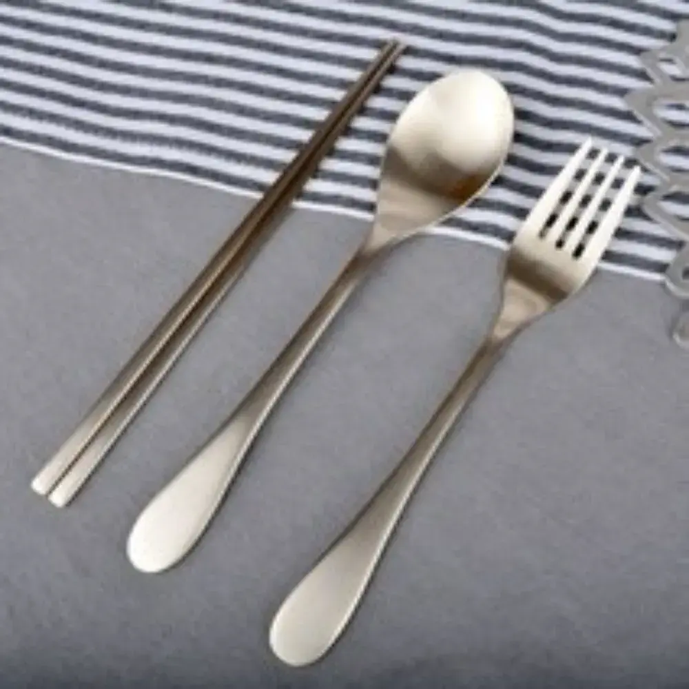 유기수저 3pcs, 수저 포크 젓가락 세트