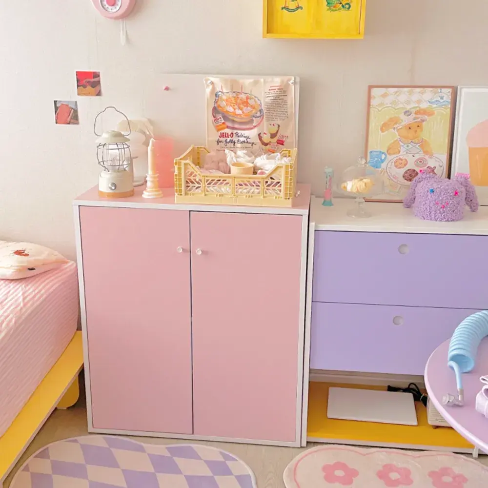 [당케하임] 핑크 수납장