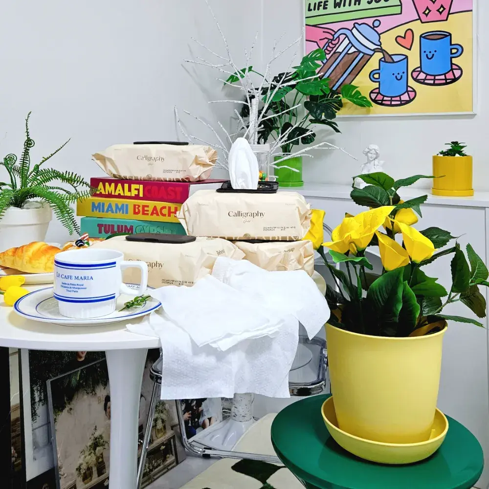 베베숲 캘리그라피 골드 물티슈 캡형 85평량