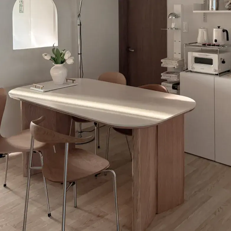 아워매뉴얼 베니 볼드 오크원목 세라믹 식탁 4인