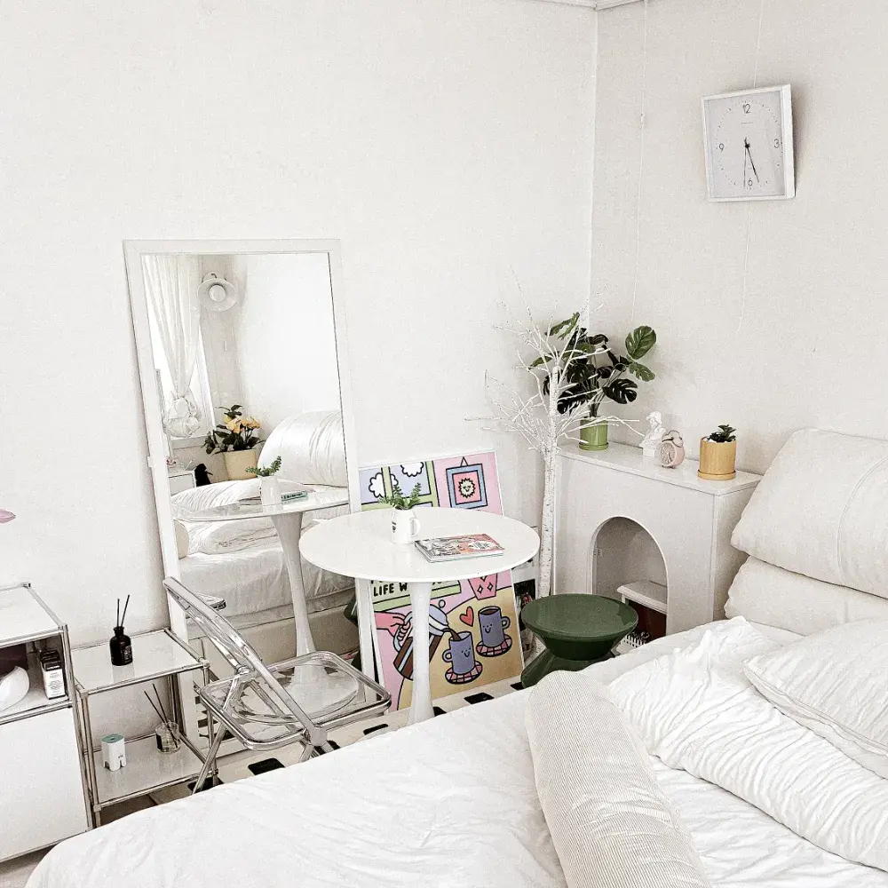 무아스 모던프레임 스퀘어 무소음  화이트 벽시계