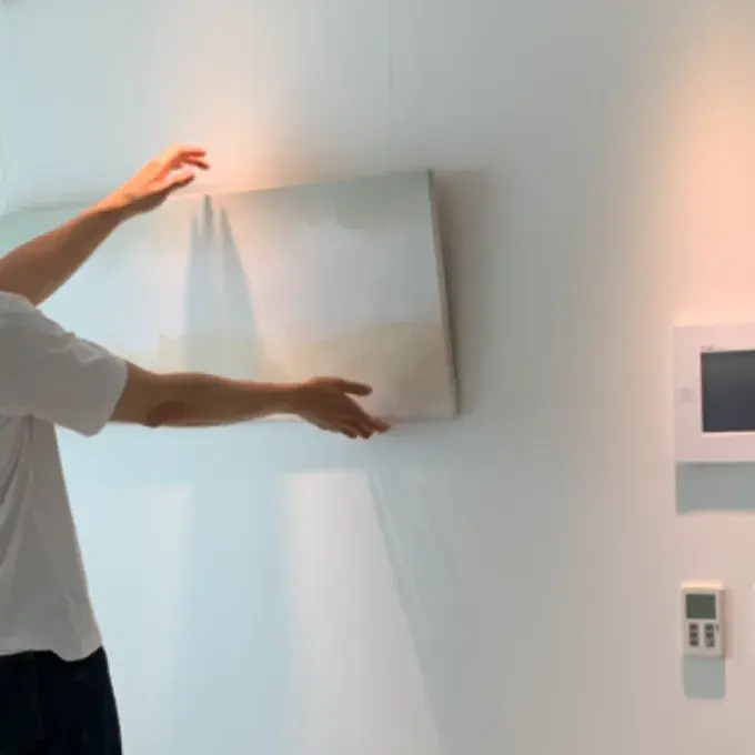 무타공 액자걸이 흰색 와이어