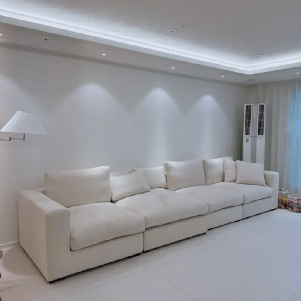 릴스에 나온 소파 - 구매처 [10%쿠폰] LOUNGE 아쿠아텍스 4인소파