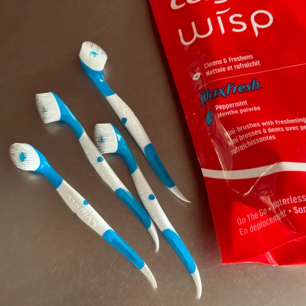 콜게이트 일회용 미니 칫솔 치실 24pcs