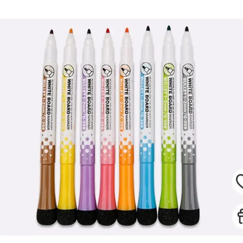 얇은8색 화이트보드 마커