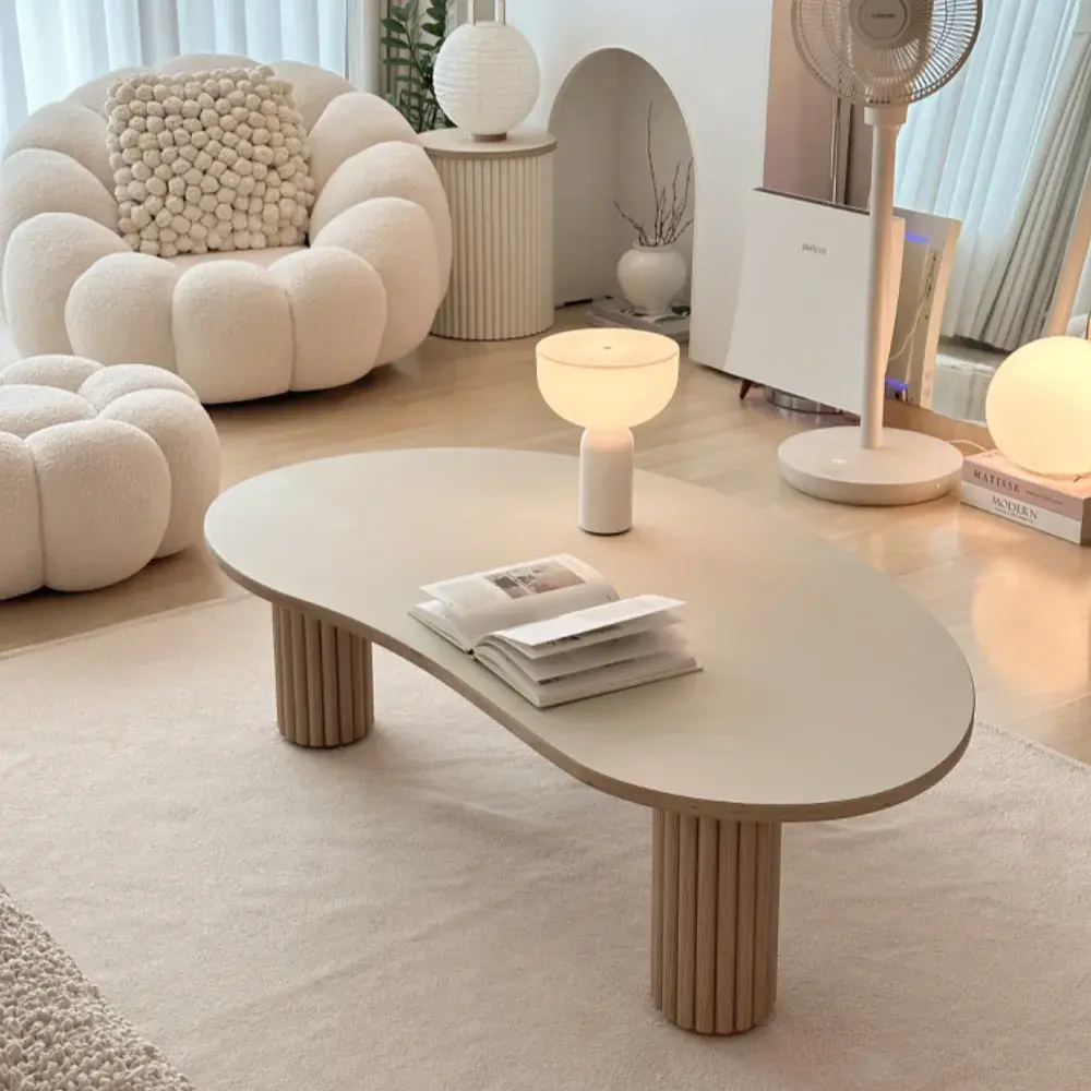 비정형 우드 거실 테이블