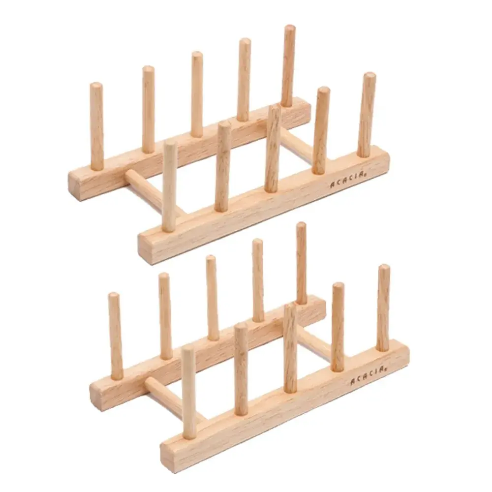 아카시아 우드 접시홀더 2p (4개수납x2)