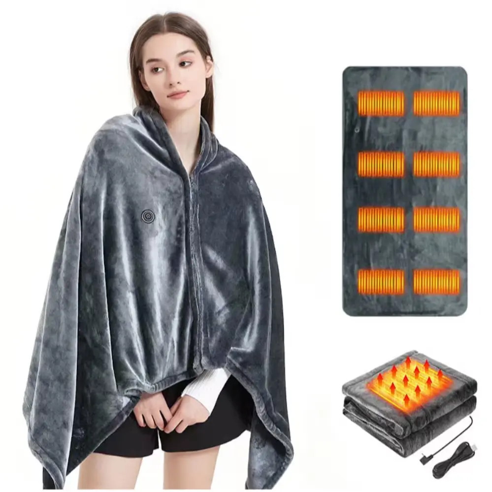 1109 망토 발열담요 망토 지퍼 온열담요 전기 담요 사무실 캠핑 차박 3단계 온도조절
