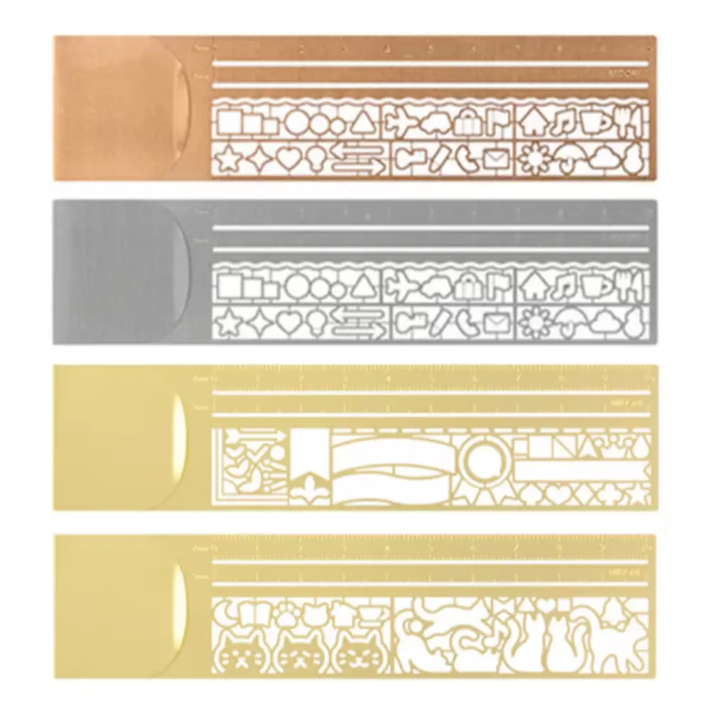 1110 다꾸 미도리 자 클립형 10cm, 브라스 고양이