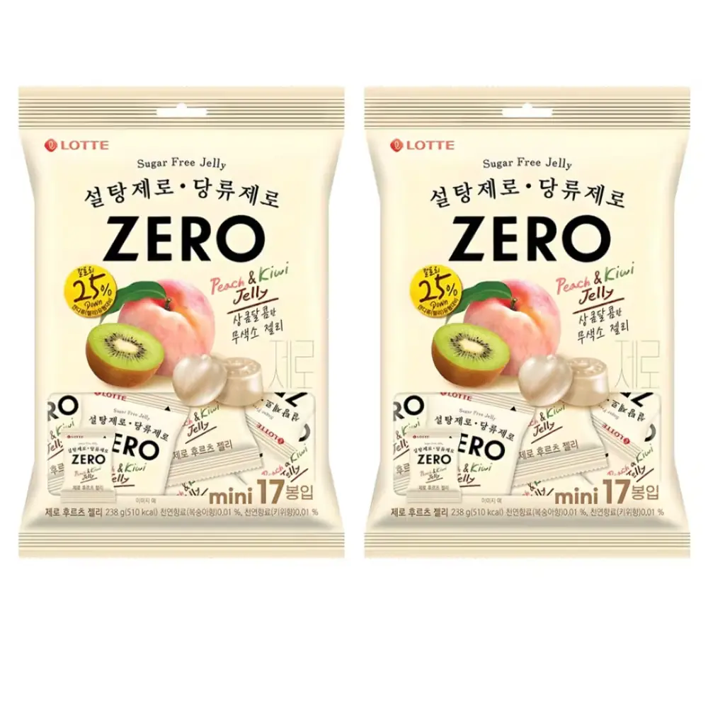 1238 롯데제로 후르츠 젤리, 238g, 2개