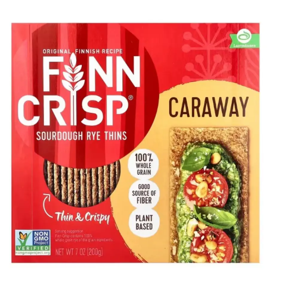 1308 Finn Crisp 캐러웨이 사워도우 호밀 씬 200g(7oz) 2팩,