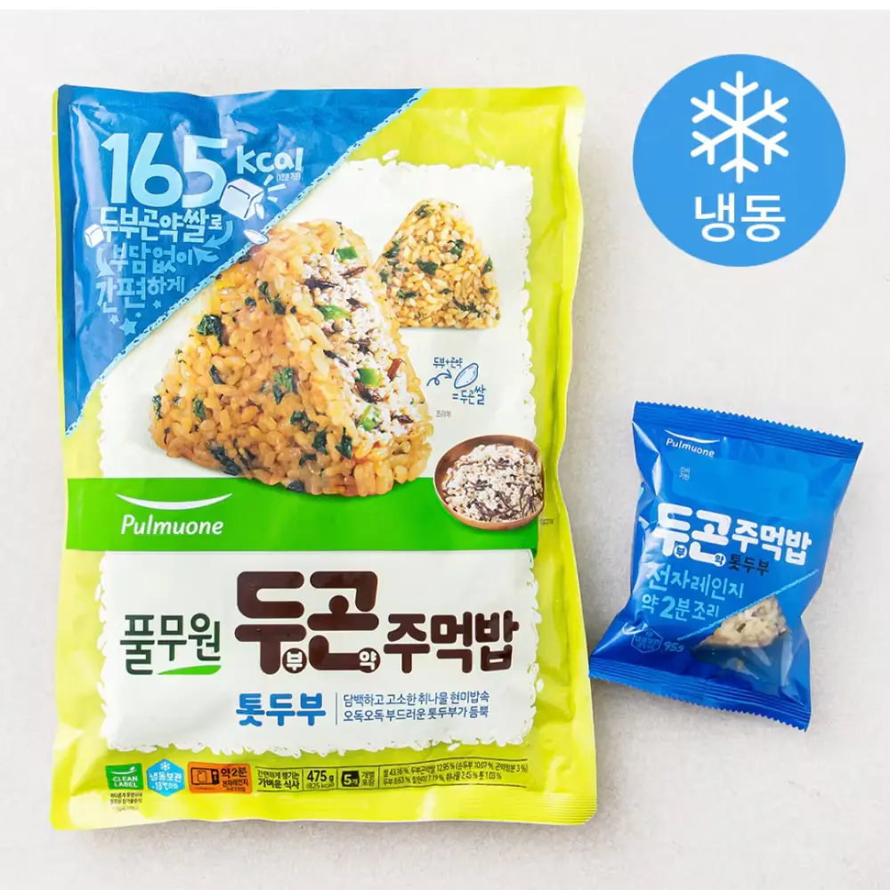 1313 풀무원 두부곤약 주먹밥 톳두부 (냉동), 475g, 1개