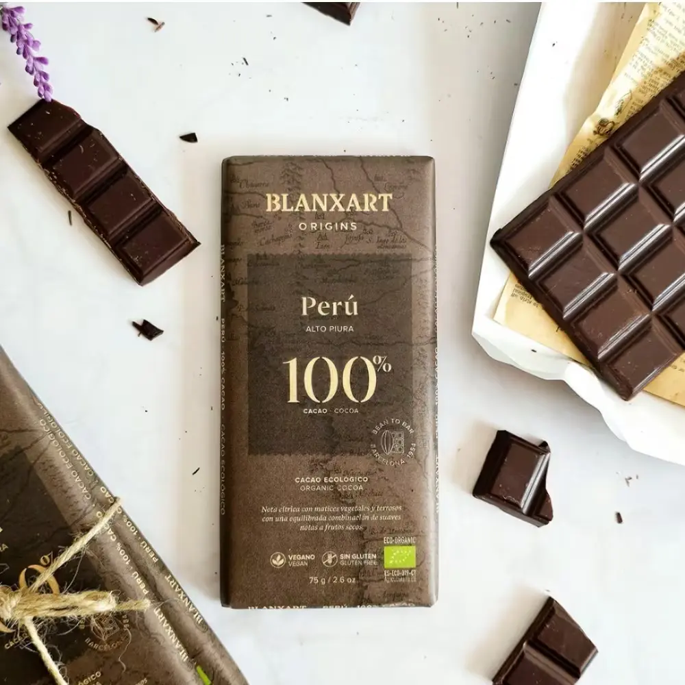 1323 블랑사르트 유기농 다크 100% 빈투바 무설탕 수제 초콜릿 비건