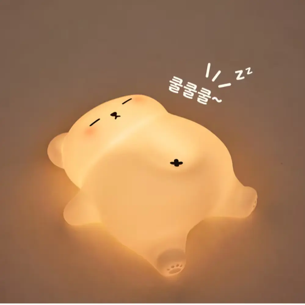 1326 코 고는 곰돌이 실리콘 무드등 타이머 수면등