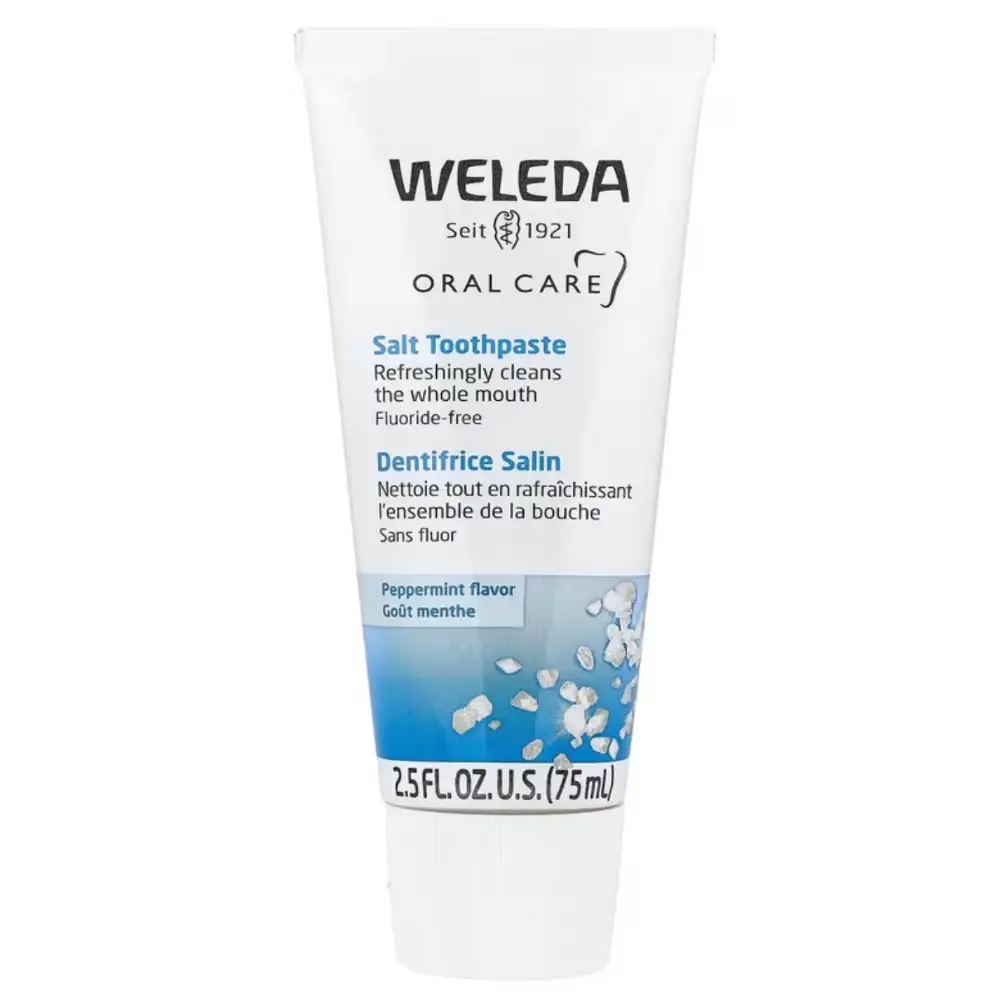 1337 Weleda 구강 케어 소금 치약 불소 무함유 페퍼민트 75ml 2개
