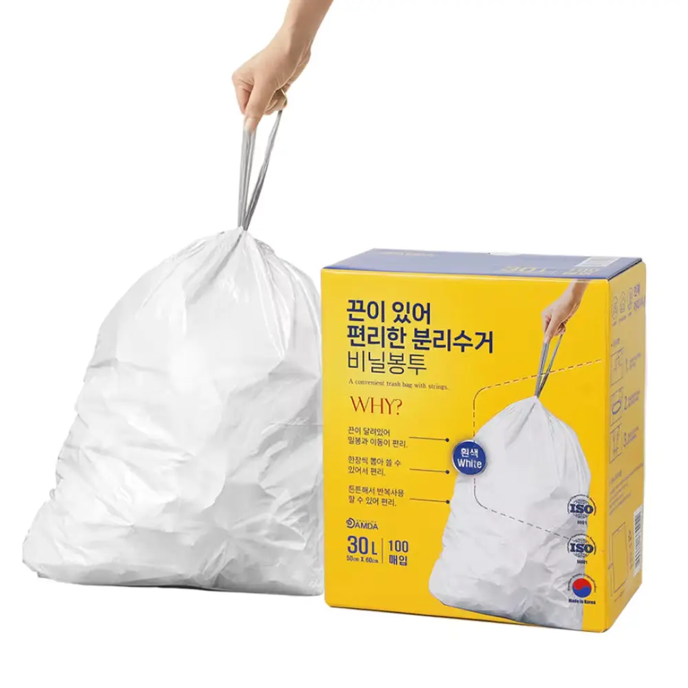 1151 담다비닐 끈이 있어 편리한 분리수거 비닐봉투 100p, 30L