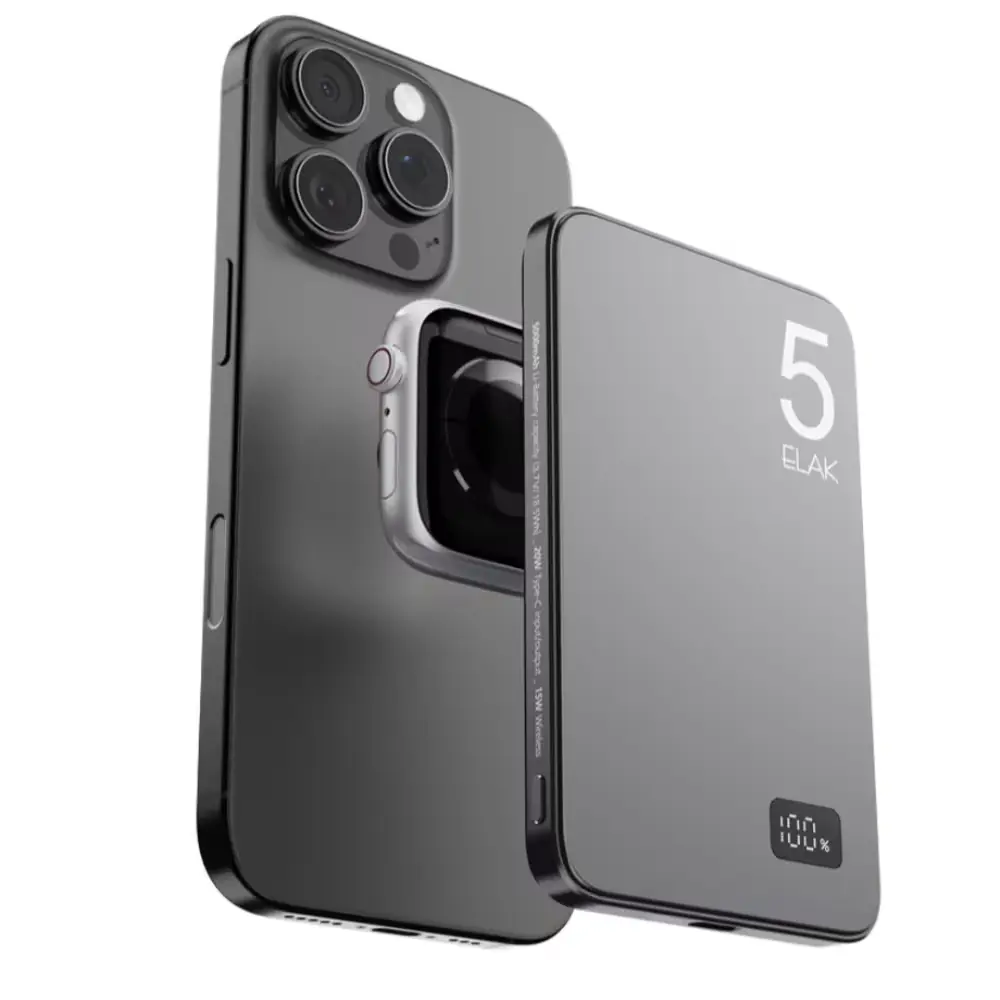 1489 엘락3in1 에어팟 애플워치 충전 초슬림 초경량무선 맥세이프 고속충전 보조배터리 5000mAh