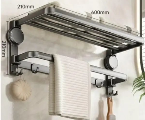 [049]무타공 흡착식 수건걸이(선반형)