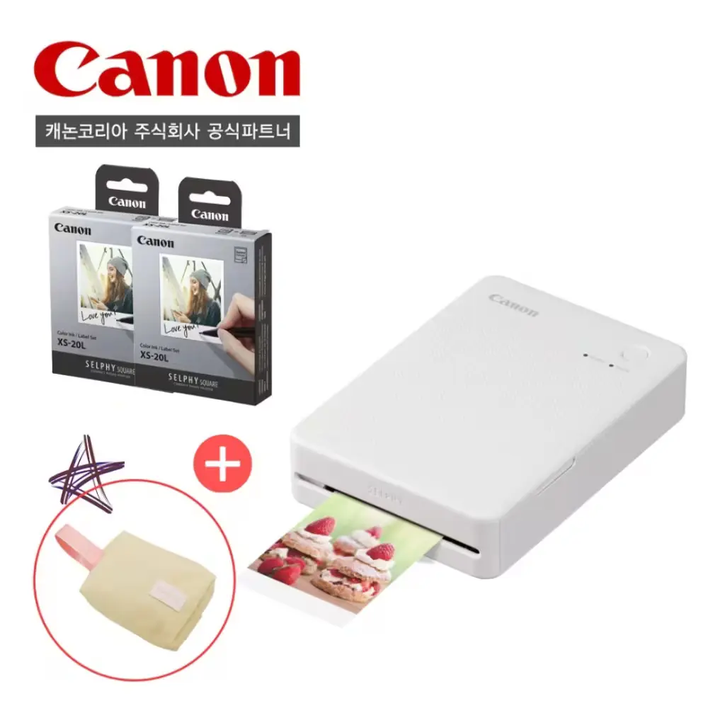 1539 캐논공식파트너 캐논 포토프린터 SELPHY QX20/전용인화지(40매)/파우치패키지