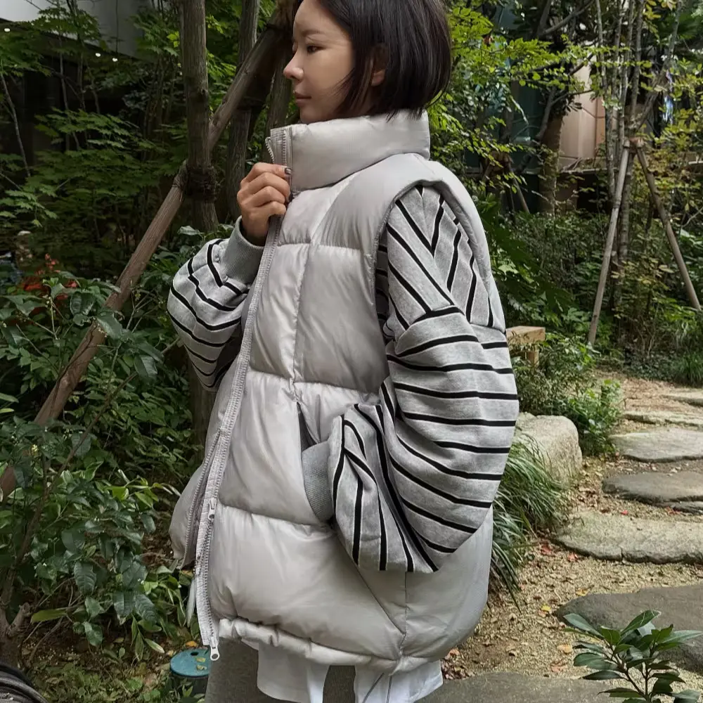 (바배) 오리털 100 절개 패딩 베스트 (3col)