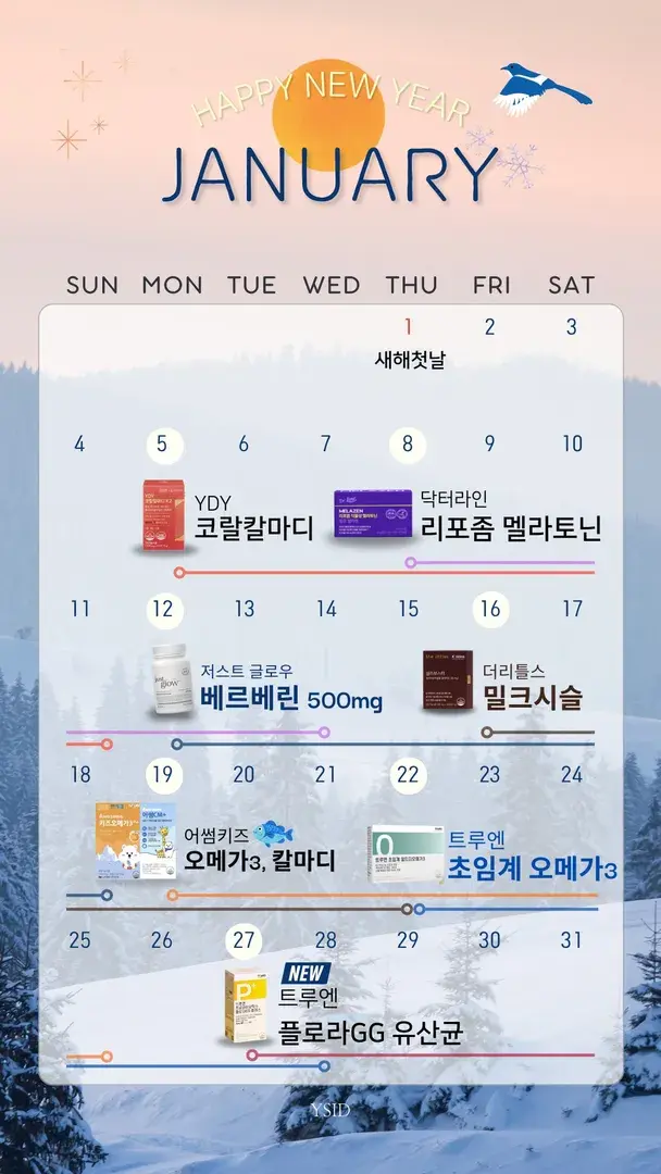 1월 일정 안내드립니다 :)
새해 복 많이 받으세요
