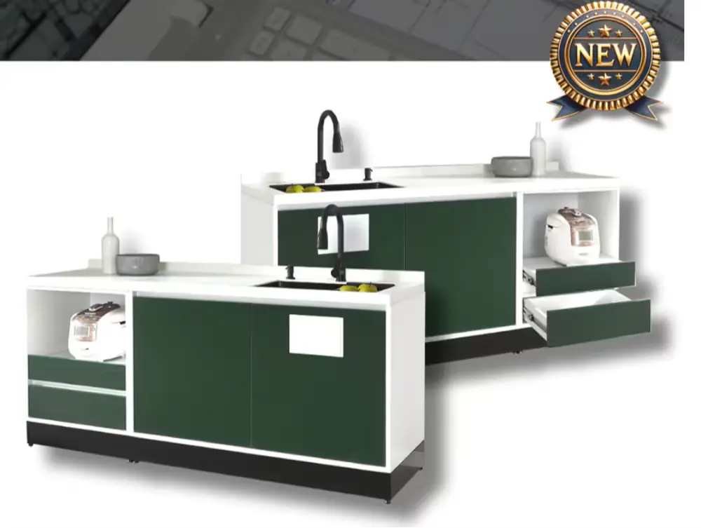 주방 싱크대 조리대 하부장 밥솥장 1800 사각싱크볼