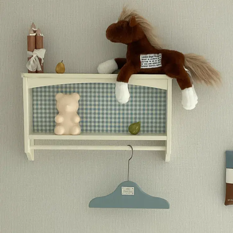 빈티지화이트 원목벽선반 배경선택 2타입패브릭 유럽풍 프렌치스타일