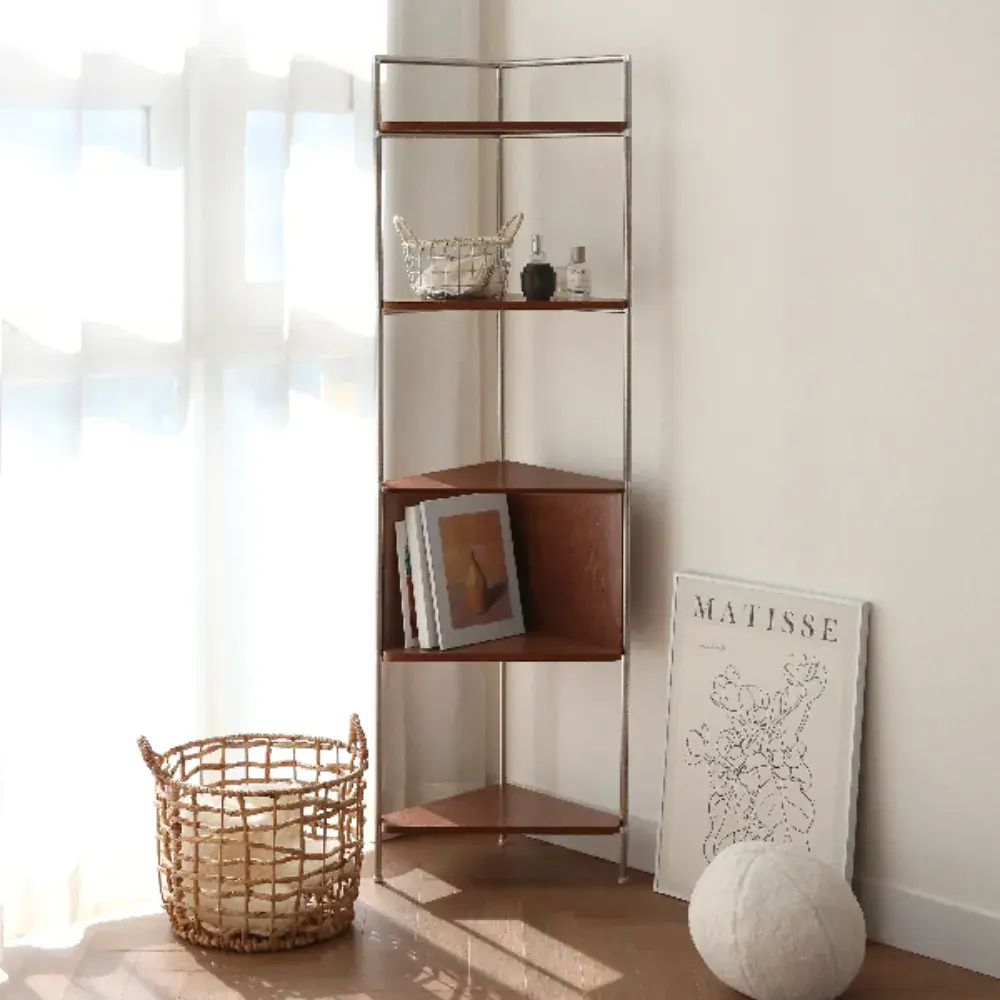 30번. 5단 원목 코너 선반