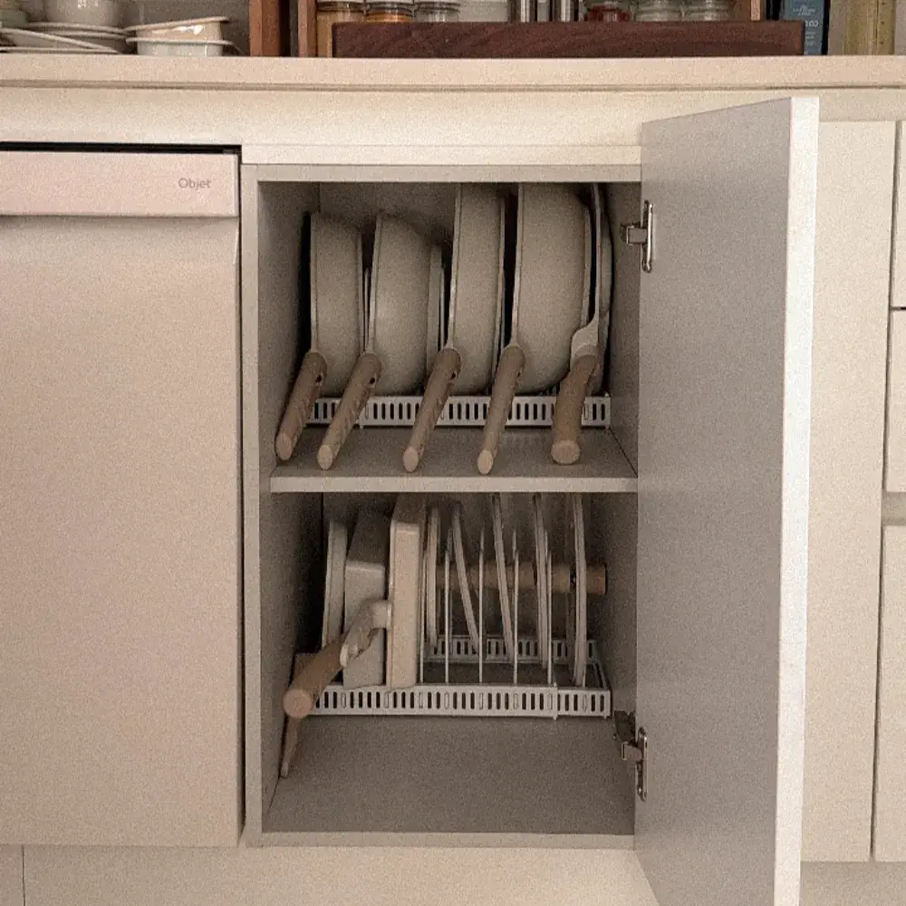 길이조절 후라이팬 정리대